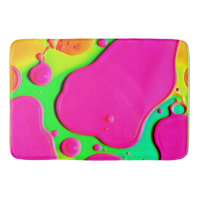 Neon Abstrakt Liquid Dreams Badrumsmatta (Framsidan)