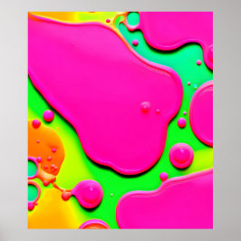 Neon Abstrakt Liquid Dreams Poster