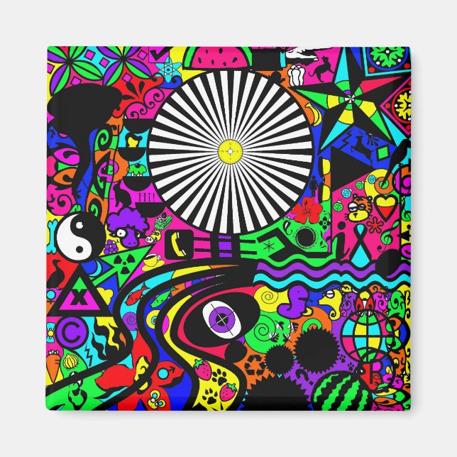 Neon Abstrakt Magnet (Framsidan)