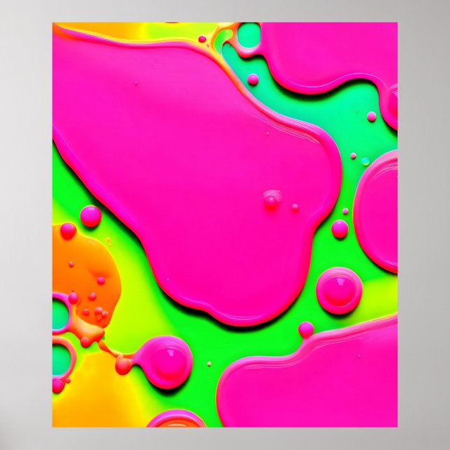 Neon Abstrakta Flytande Drömmar Poster (Framsidan)