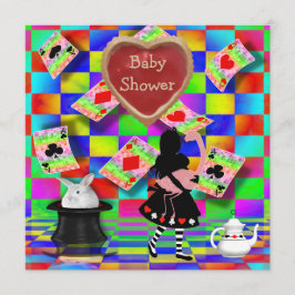 Neon Alice & baby shower för hjärta för Inbjudningar