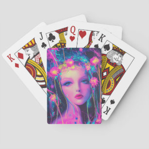 Neon Alien Goddess Casinokort