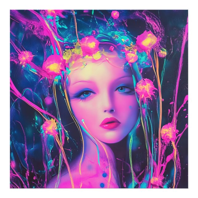 Neon Alien Goddess Fototryck (Framsidan)