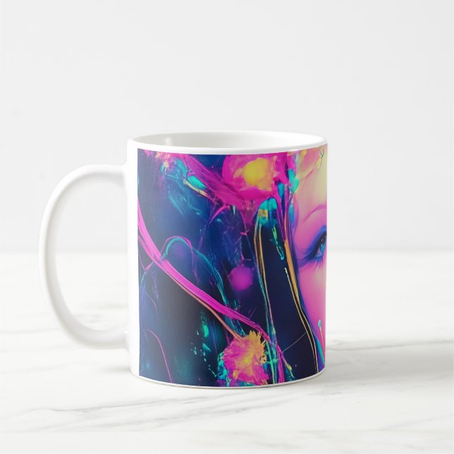 Neon Alien Goddess Kaffemugg (Vänster)