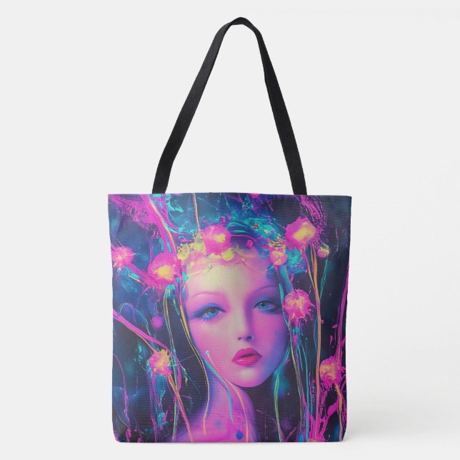 Neon Alien Goddess Tygkasse (Framsida)