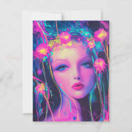 Neon Alien Goddess Vykort