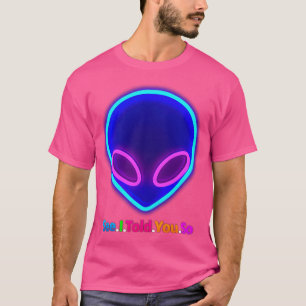 Neon Alien Head T Shirt