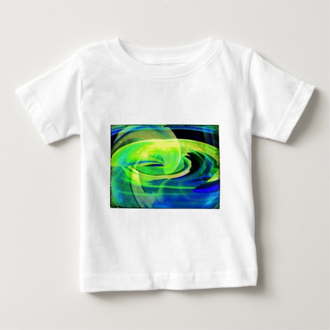 Neon Alien liggande Abstrakt Tee Shirt (Framsida)
