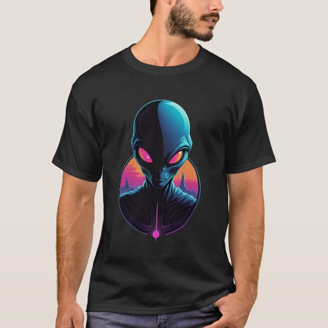 Neon Alien-närvaro T Shirt (Framsida)