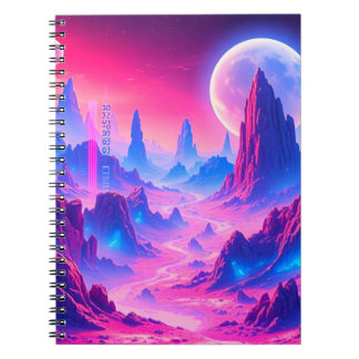Neon Alien Planet-anteckningsbok | Sci-Fi Cosmic J Anteckningsbok