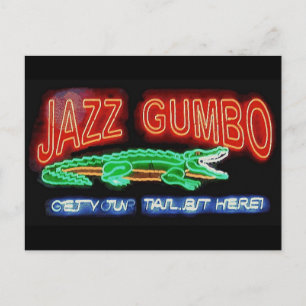 Neon Alligator Gumbo Vykort