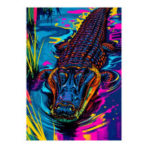 Neon Alligator Sumpkonst