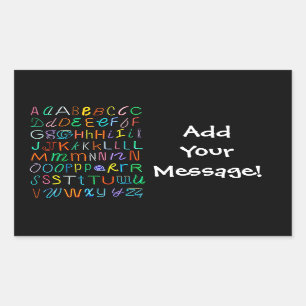 Neon Alphabet Rektangulärt Klistermärke
