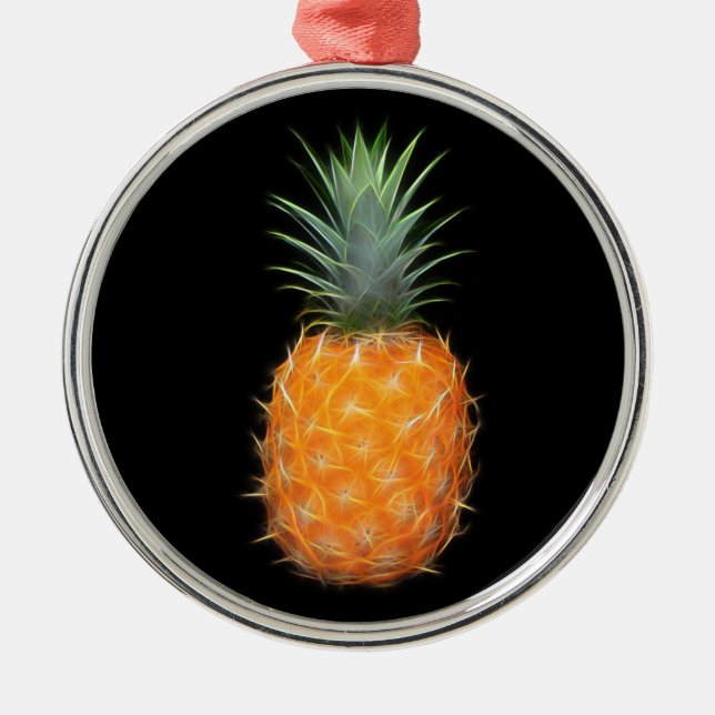 Neon Ananas Lysande Frukt Konst  Julgransprydnad Metall (Framsidan)