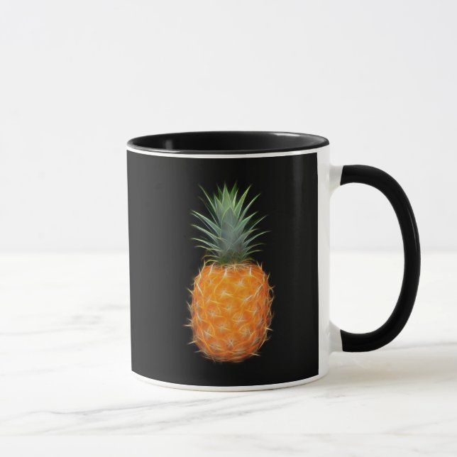 Neon Ananas Lysande Frukt Konst  Mugg (Höger)