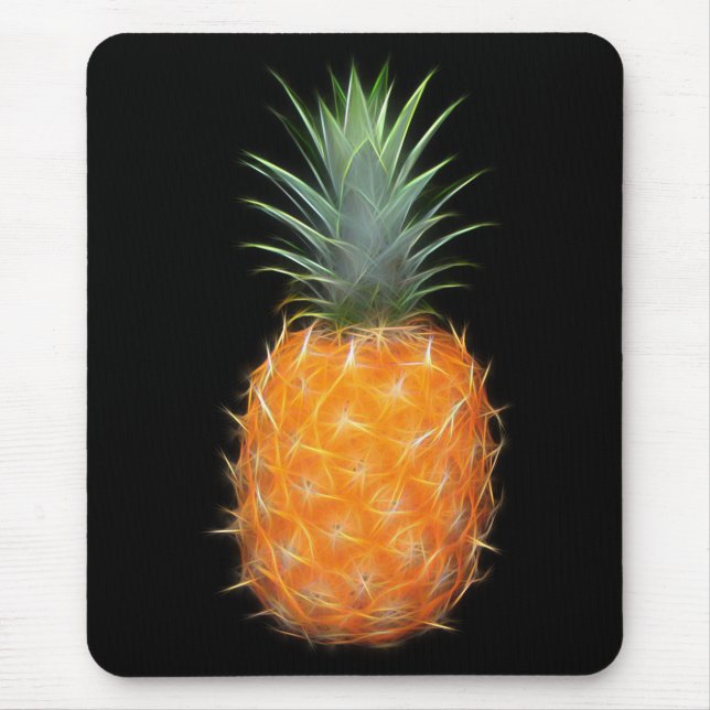 Neon Ananas Lysande Frukt Konst  Musmatta (Framsidan)