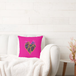 Neon Anatomical Heart Hoodie | Konstnärlig botanis Kudde