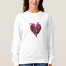Neon Anatomical Heart Hoodie | Konstnärlig botanis