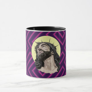 Neon Andean Pattern Jesus Christ Mug - Taza Cristo Mugg
