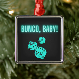 Neon Aqua Bunco Baby Julgransprydnad Metall