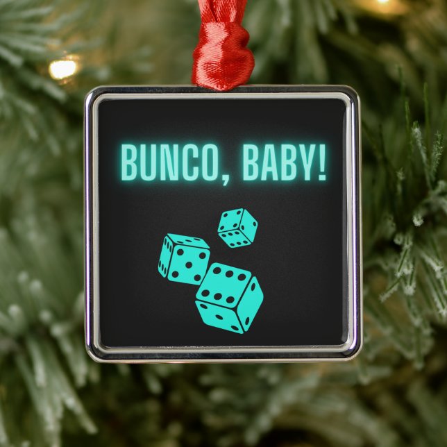 Neon Aqua Bunco Baby Julgransprydnad Metall (Träd)