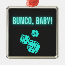 Neon Aqua Bunco Baby Julgransprydnad Metall