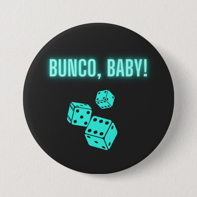 Neon Aqua Bunco Baby Knapp (Framsida)