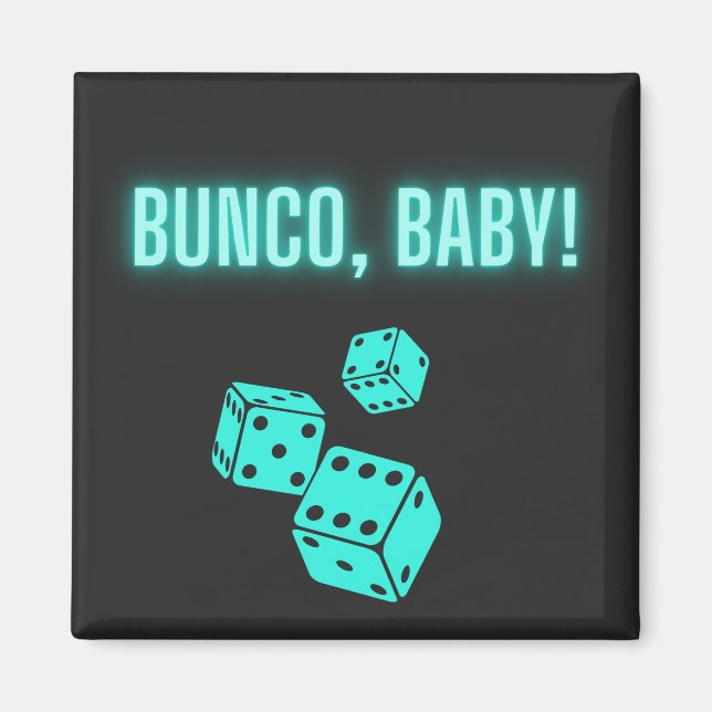 Neon Aqua Bunco Baby Magnet (Framsidan)