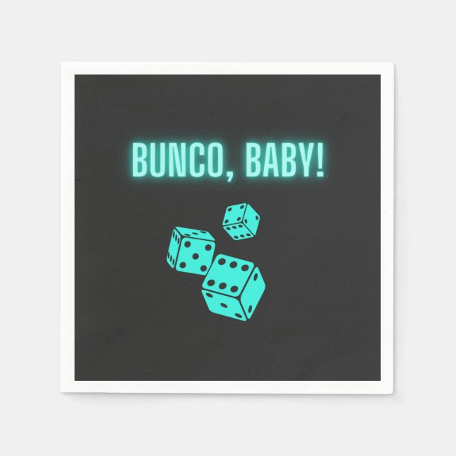 Neon Aqua Bunco Baby Pappersservett (Framsidan)