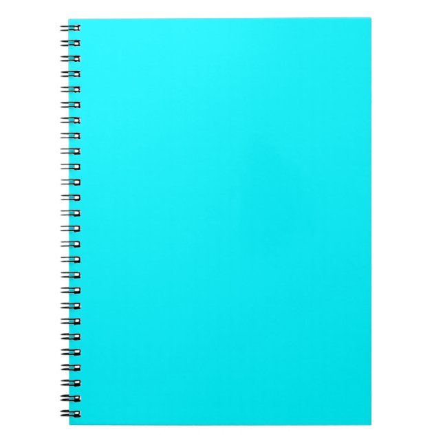 Neon Aqua Enfärgad Minimalistisk Anteckningsbok (Framsidan)