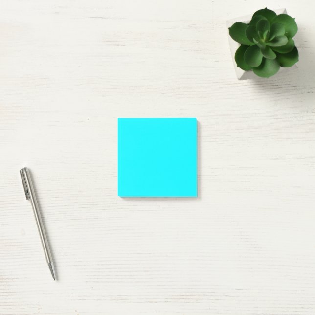 Neon Aqua Enfärgad Minimalistisk  Post-it Block (Kontor)
