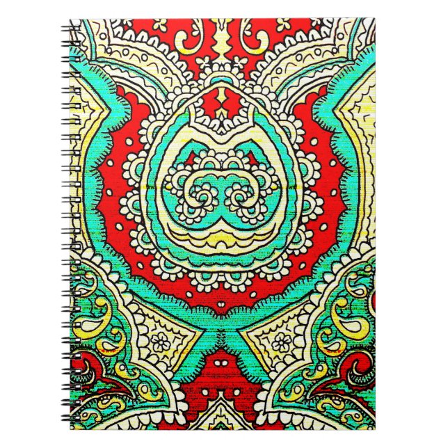Neon arabesque ornament: 80 år stil. anteckningsbok (Framsidan)