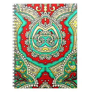 Neon arabesque ornament: 80 år stil. anteckningsbok