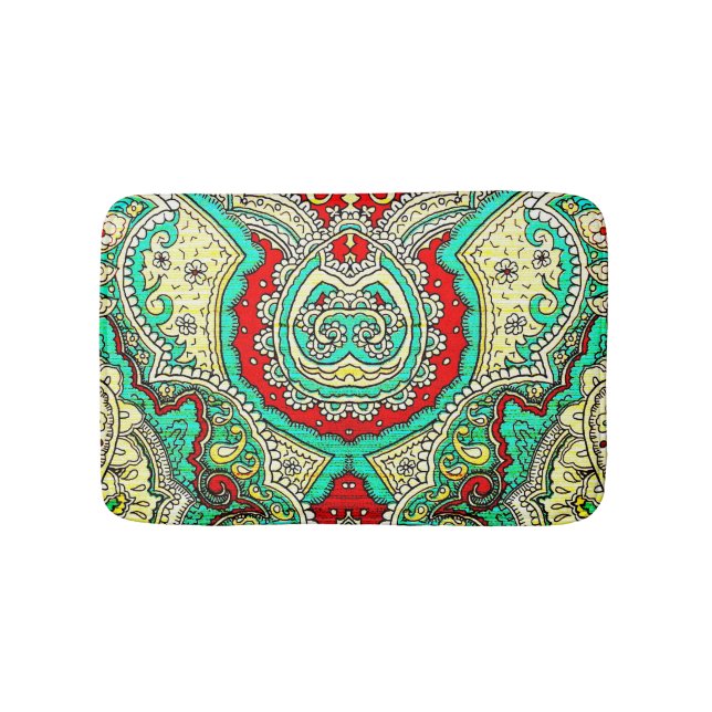 Neon arabesque ornament: 80 år stil. badrumsmatta (Framsidan)