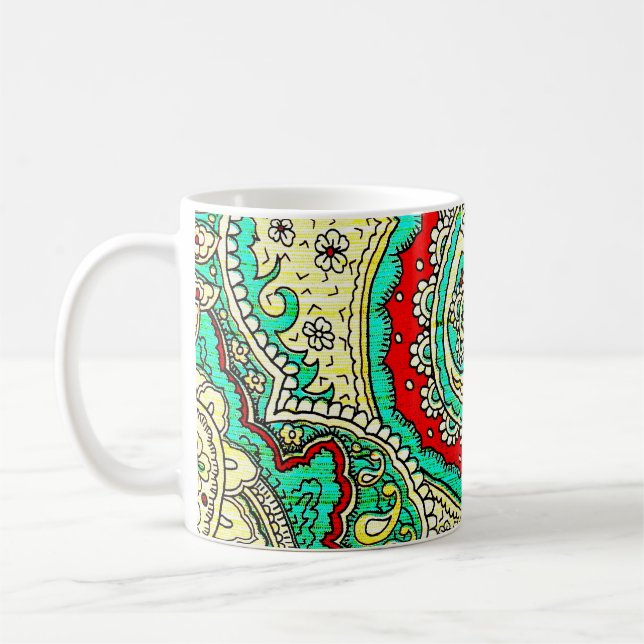 Neon arabesque ornament: 80 år stil. kaffemugg (Vänster)