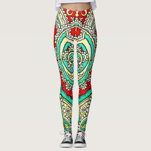 Neon arabesque ornament: 80 år stil. leggings