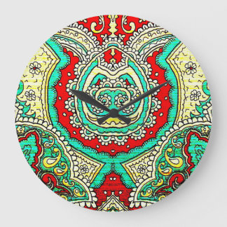 Neon arabesque ornament: 80 år stil. stor klocka