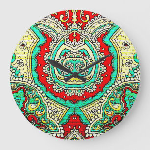 Neon arabesque ornament: 80 år stil. stor klocka