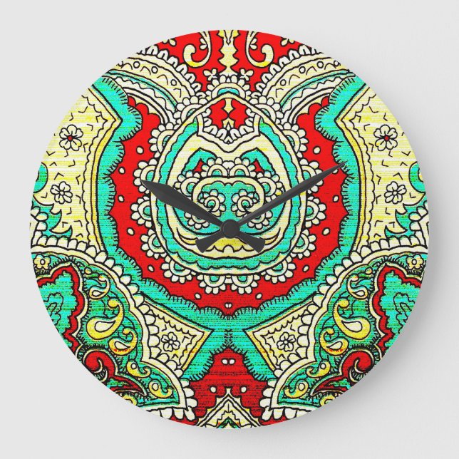 Neon arabesque ornament: 80 år stil. stor klocka (Framsida)