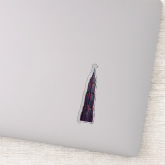 Neon Art Deco Skyscraper Sticker Klistermärken