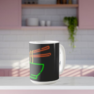 Neon Asian Noodle Bowl Kaffemugg