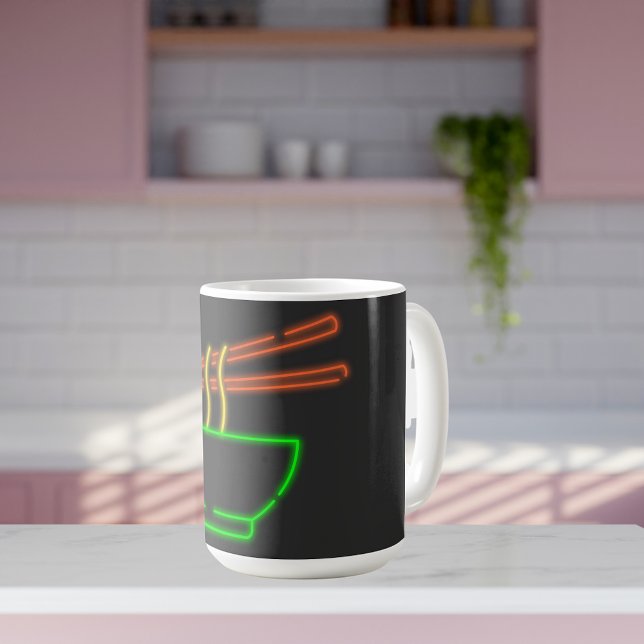 Neon Asian Noodle Bowl Kaffemugg (Skapare uppladdad)