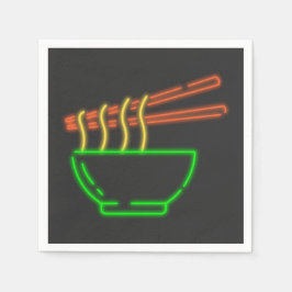 Neon Asian Noodle Bowl Pappersservett