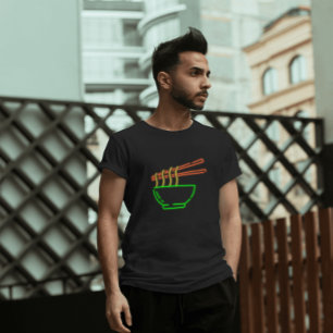 Neon Asian Noodle Bowl T Shirt