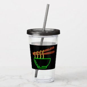 Neon asiatisk nudel skål take away mugg