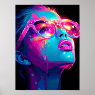 Neon Aura Affisch Djärv Baddie Pop Art Tryck