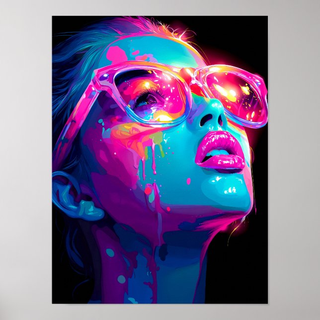 Neon Aura Affisch | Djärv Baddie Pop Art Tryck (Framsidan)