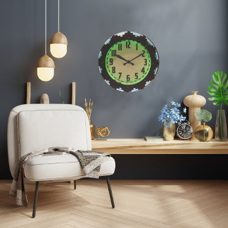 Neon Aztec 1930's Clock Stor Klocka