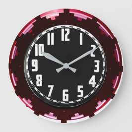 Neon Aztec 1930's Clock Stor Klocka