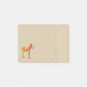 Neon Baby Zebra Psychedelic Funky Retro Post-it Block